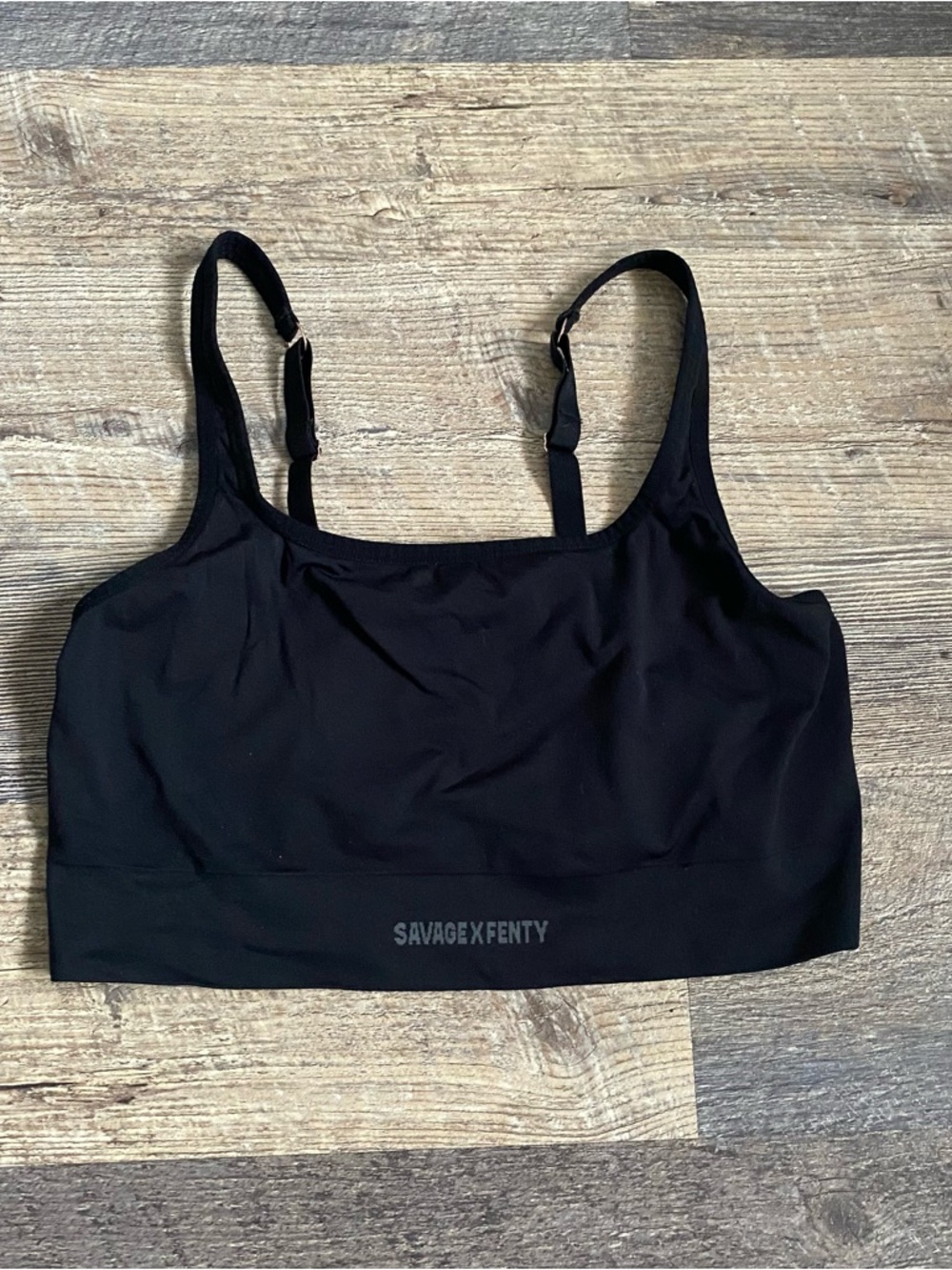 Savage X Fenty black seamless scoop bralette
